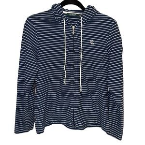 Lauren Ralph Lauren Navy Striped Hooded Jacket